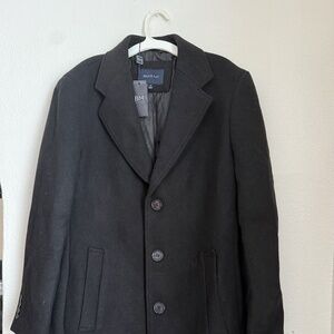 Braveman Mens Tailored Overcoat M Charcoal Wool Blend Single Breasted Jacket